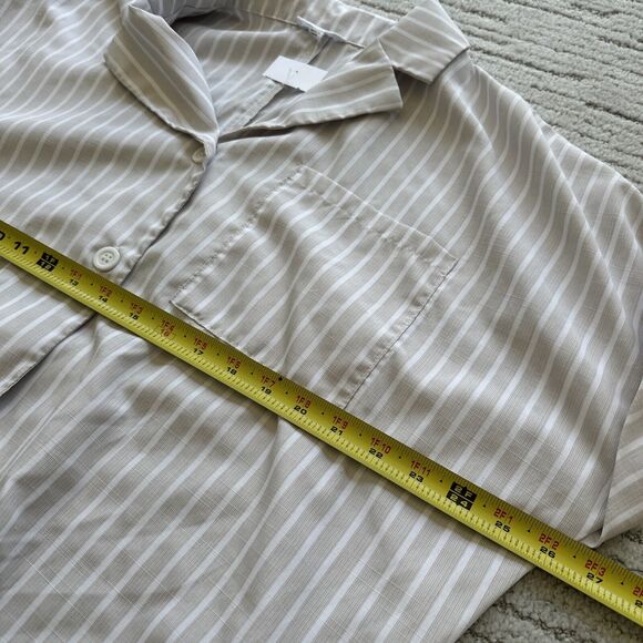 New Mittoshop Women's Button Up Beach Blouse Striped Size Large Loose Fitting - Picture 8 of 10